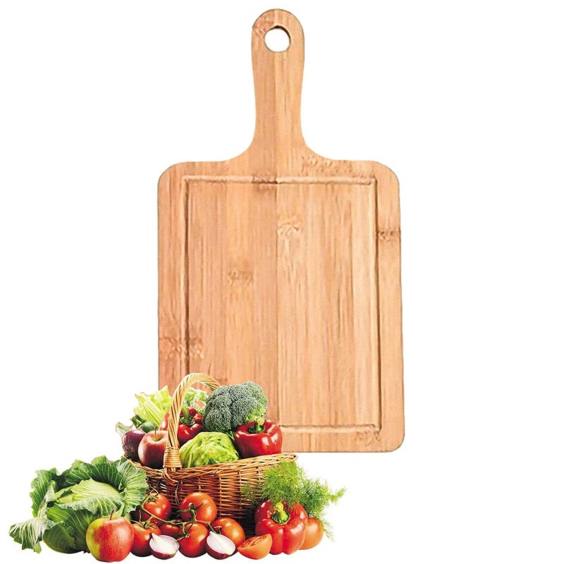 Guojanfon Bamboo Cutting Board Set 3PCS Meat Chopping Boards Pizza Peel Paddle with Handle for Homemade Baking Pizza Bread Cake Fruit Vegetables (3PCS Set- Board) - Image 4
